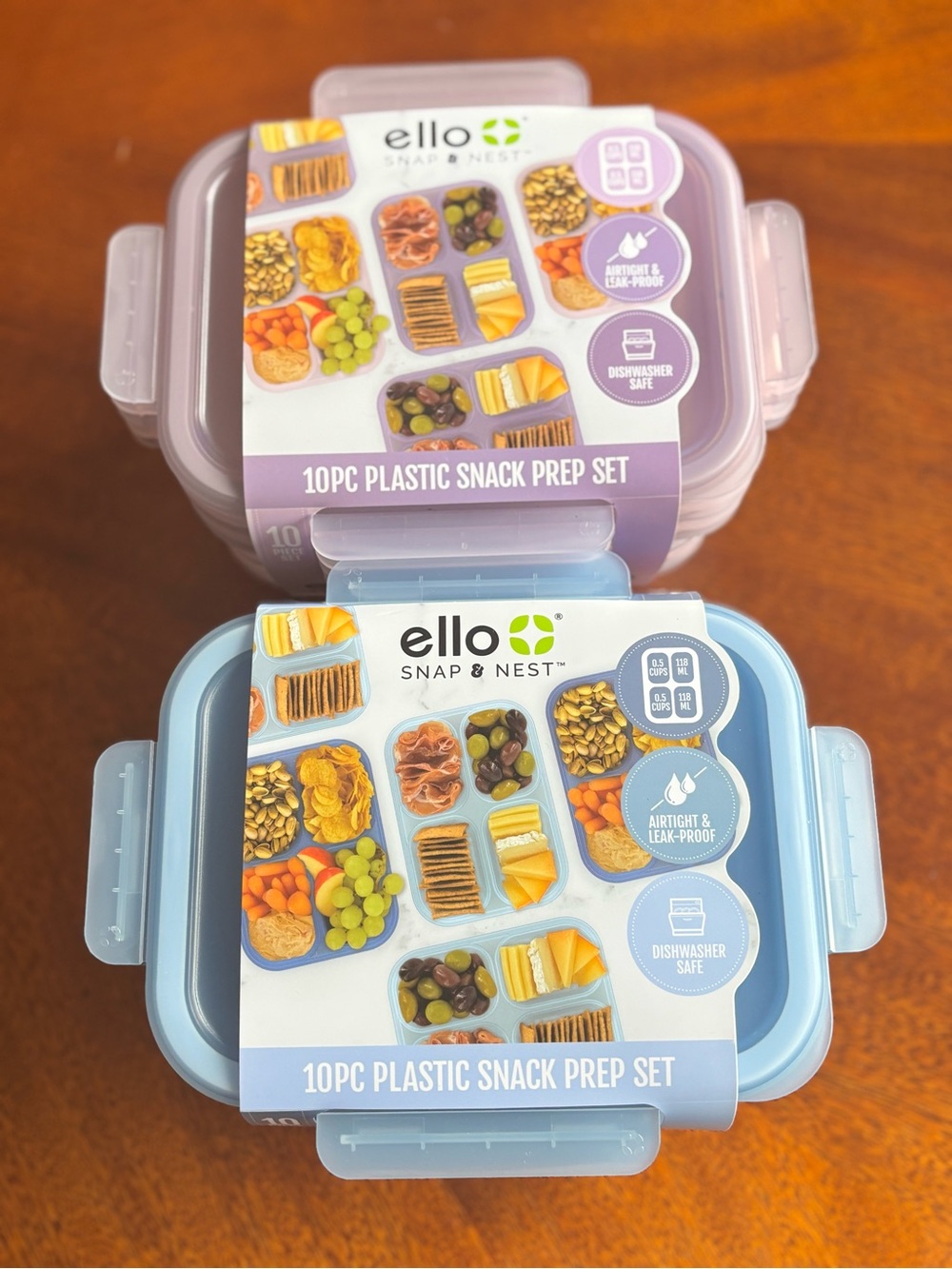 ello Snap & Nest 10pc Plastic Snack Prep Set - Blue